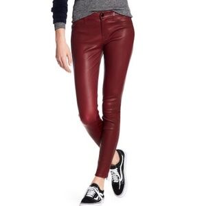 J BRAND Lamb Leather Jeans in Wine Brown size 25 NWT $995